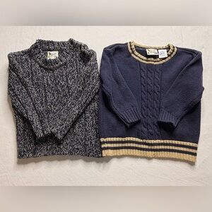 Baby Sweater Bundle | 18M Cotton Knit Blue & Gray Cozy Fall Set